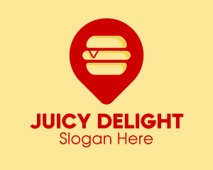 Burger Location Pin logo design