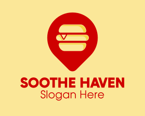 Burger Location Pin logo design