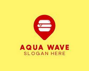 Burger Location Pin logo design