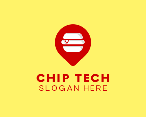 Burger Location Pin logo design