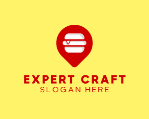 Burger Location Pin logo design