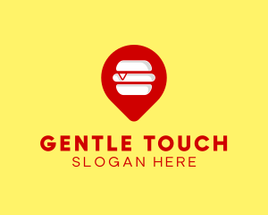 Burger Location Pin logo design