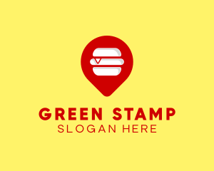 Burger Location Pin logo design