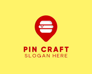 Burger Location Pin logo design