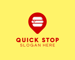 Burger Location Pin logo design