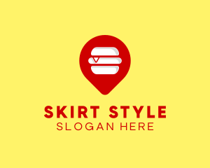 Burger Location Pin logo design