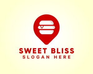 Burger Location Pin logo design