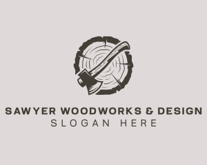 Wood Axe Woodwork logo design