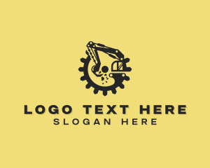 Excavator Gear Construction Logo