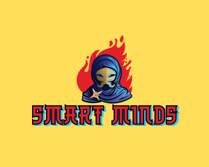 Skull Villain Fire Logo
