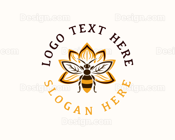 Bee Flower Wings Logo