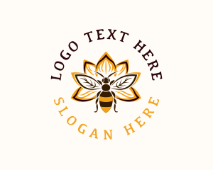 Bee Flower Wings logo