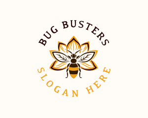 Bee Flower Wings logo design