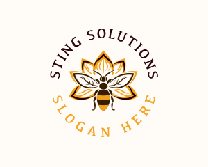 Bee Flower Wings logo design