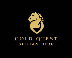 Gold Horse Shield logo design