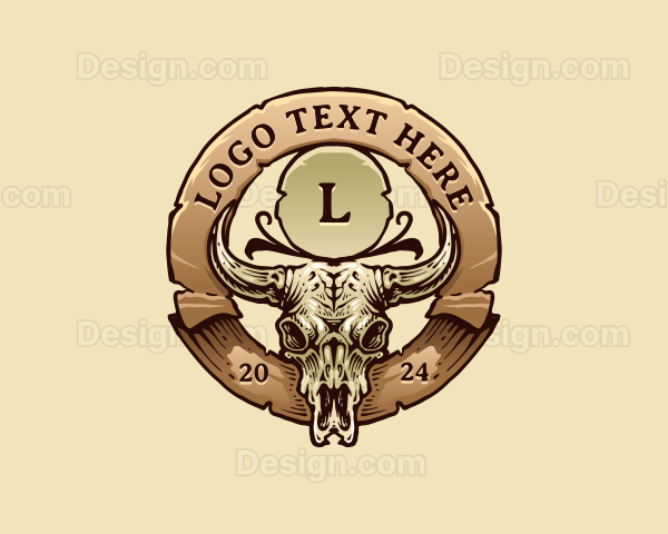 Rustic Western Bull Logo