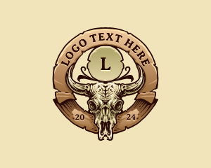 Rustic Western Bull logo