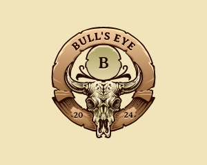 Rustic Western Bull logo design