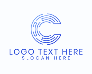 Technology Program Letter C logo design
