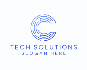 Technology Program Letter C logo design