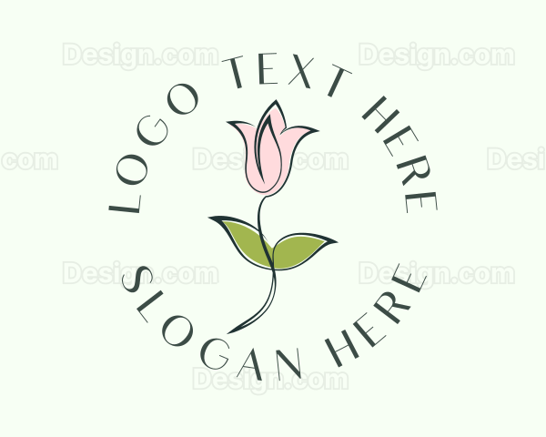 Pink Beauty Flower Logo