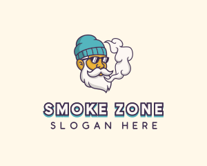 Hipster Vaping Man logo design