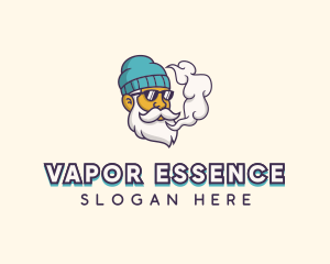 Hipster Vaping Man logo design