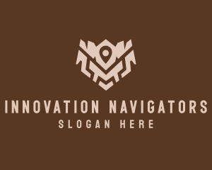 Tribal Travel Location Pin logo design