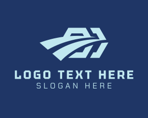 Blue Hexagonal Courier logo