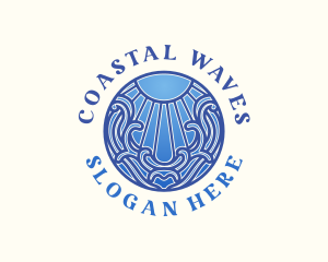 Sea Wave Sun logo design