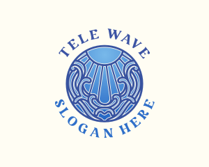 Sea Wave Sun logo design