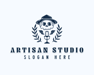 Skull Podcast Studio logo design