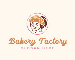 Croissant Girl Bakery logo design