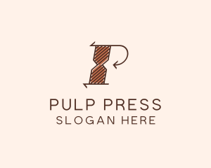 Wooden Carpentry Letter P logo design