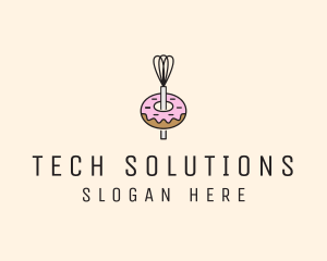 Donut Dessert Kitchenware Logo