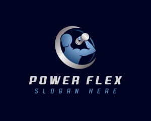 Fitness Muscle Dumbbell logo