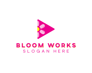 Flower Media Blogger logo design