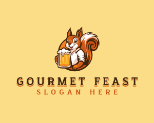 Drinking Squirrel Beer logo design