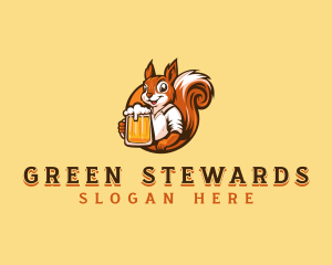 Drinking Squirrel Beer logo design