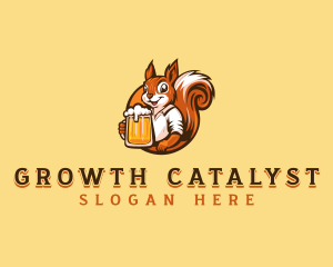 Drinking Squirrel Beer logo design