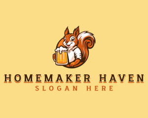 Drinking Squirrel Beer logo design