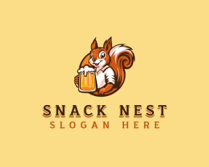 Drinking Squirrel Beer logo design