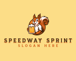 Drinking Squirrel Beer logo design