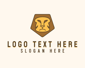 Shield - Lion Shield Face logo design