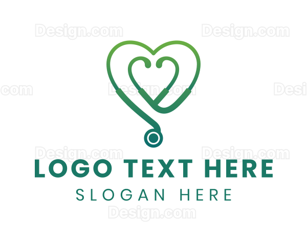 Green Heart Stethoscope Logo