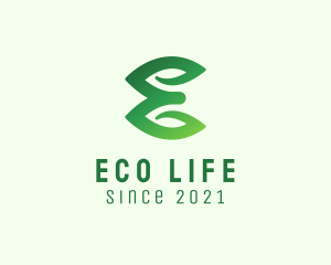 Natural Leaf Letter E  logo design