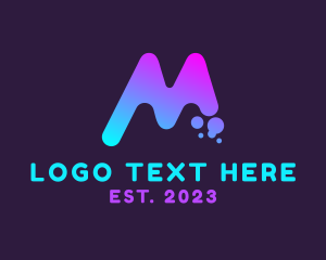 Modern Bubble Letter M  logo