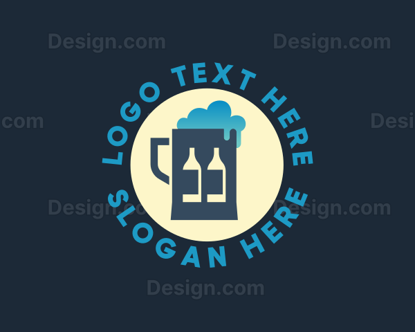 Beer Mug Bottle Brewery Logo