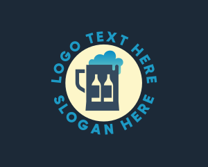 Beer Mug Bottle Brewery logo design