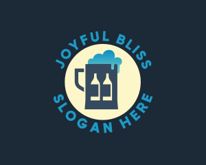 Beer Mug Bottle Brewery logo design